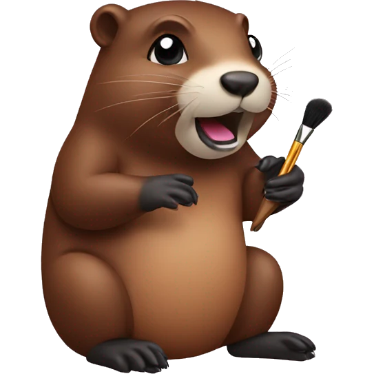 Beaver doing make up emoji