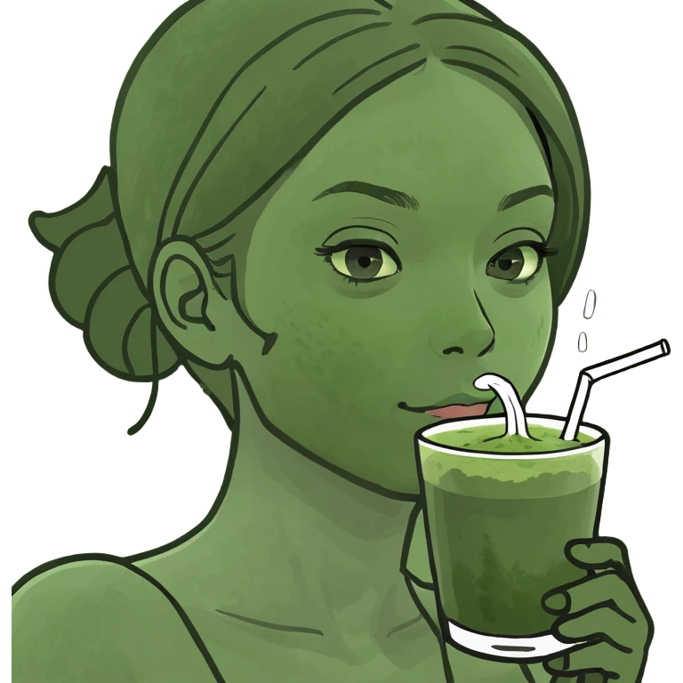 Clean girl drinking matcha emoji