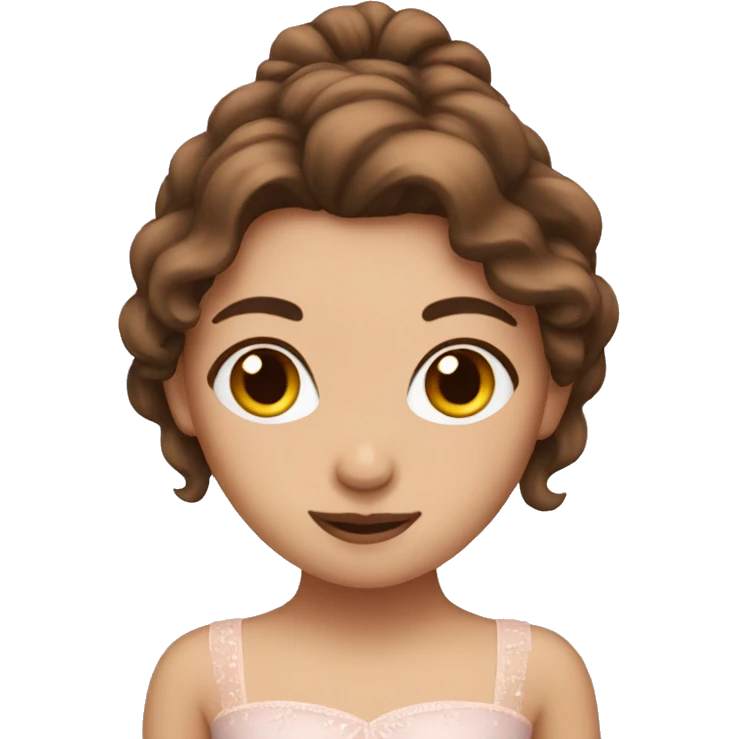 brown hair ballerina emoji