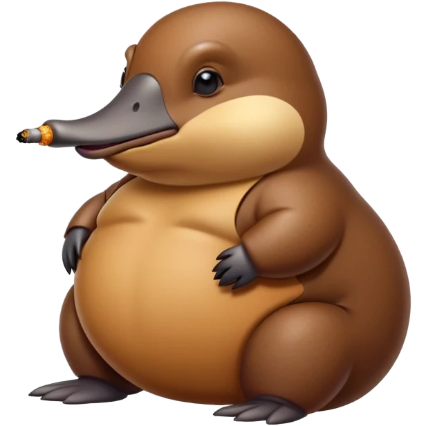Fat platypus smoking cigarette emoji