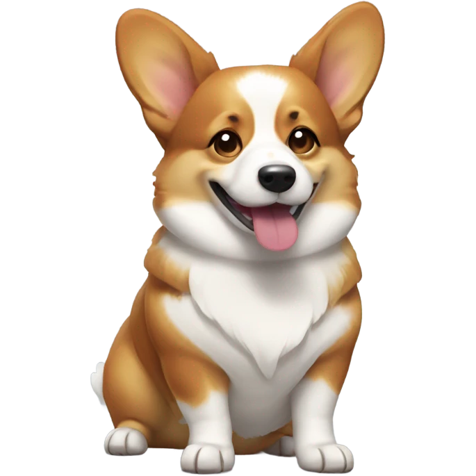Tri colored corgi face winking emoji