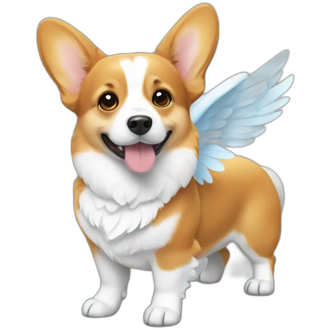 corgi with angel wings emoji