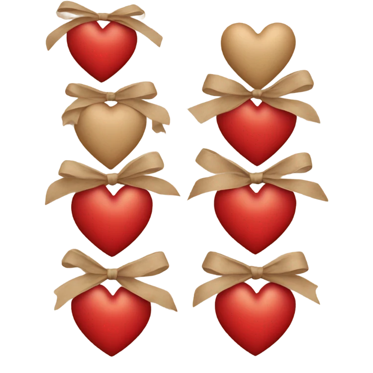 red heart biegie bows emoji