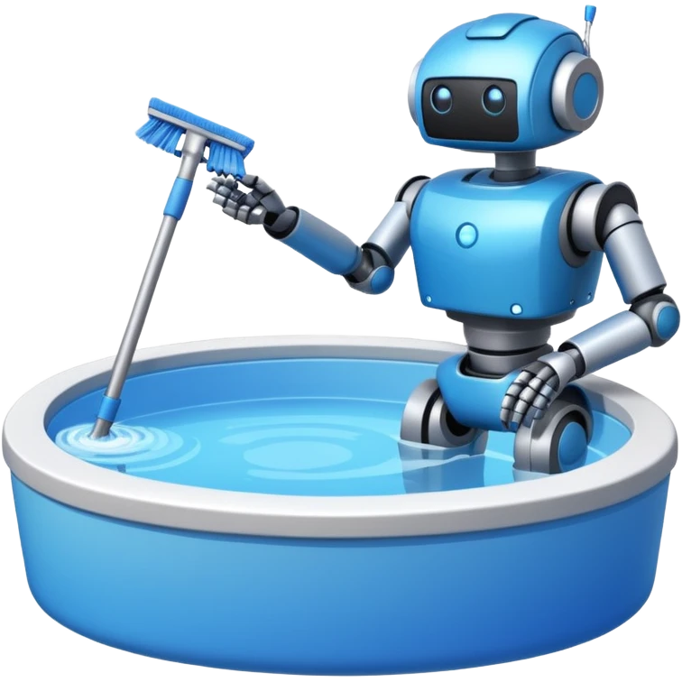 Robot cleaning pool emoji