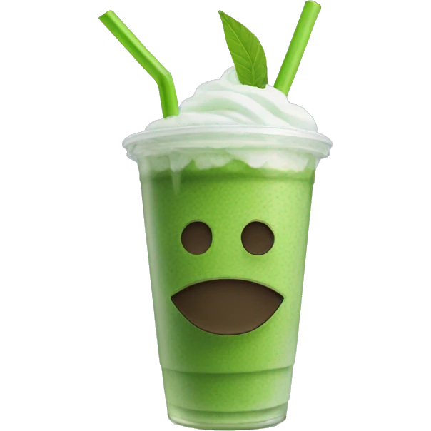 iced matcha with straw  emoji