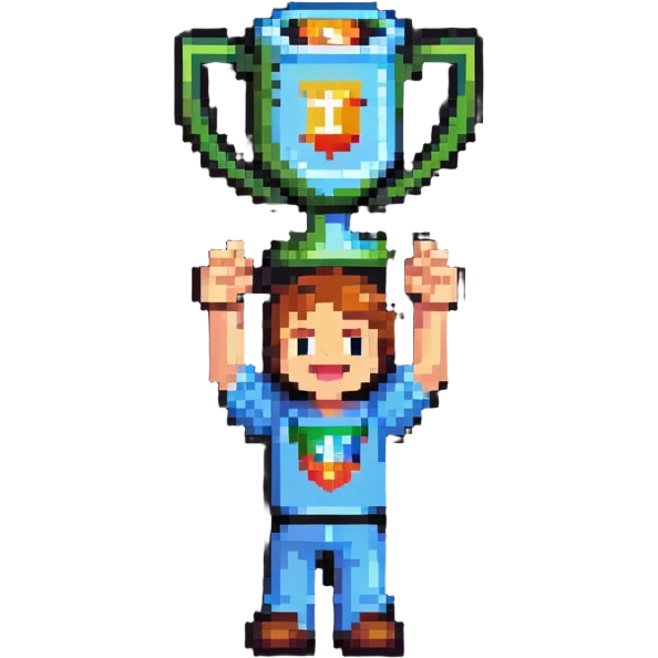 Popular online gaming platform qbix88 with leaderboard, expert gamer and victory trophy emoji
