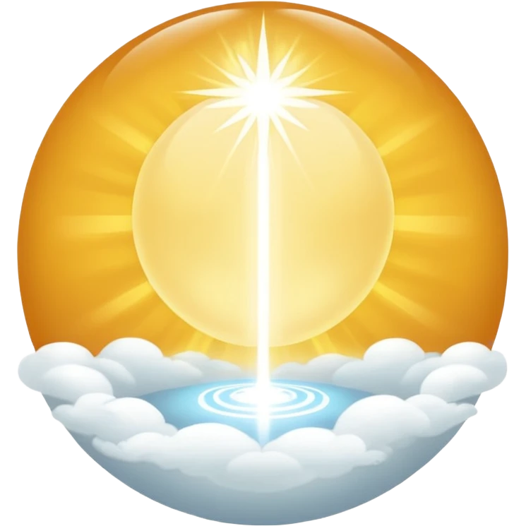 a bright orb of light emerging from a simple silhouette, symbolizing spiritual energy emoji