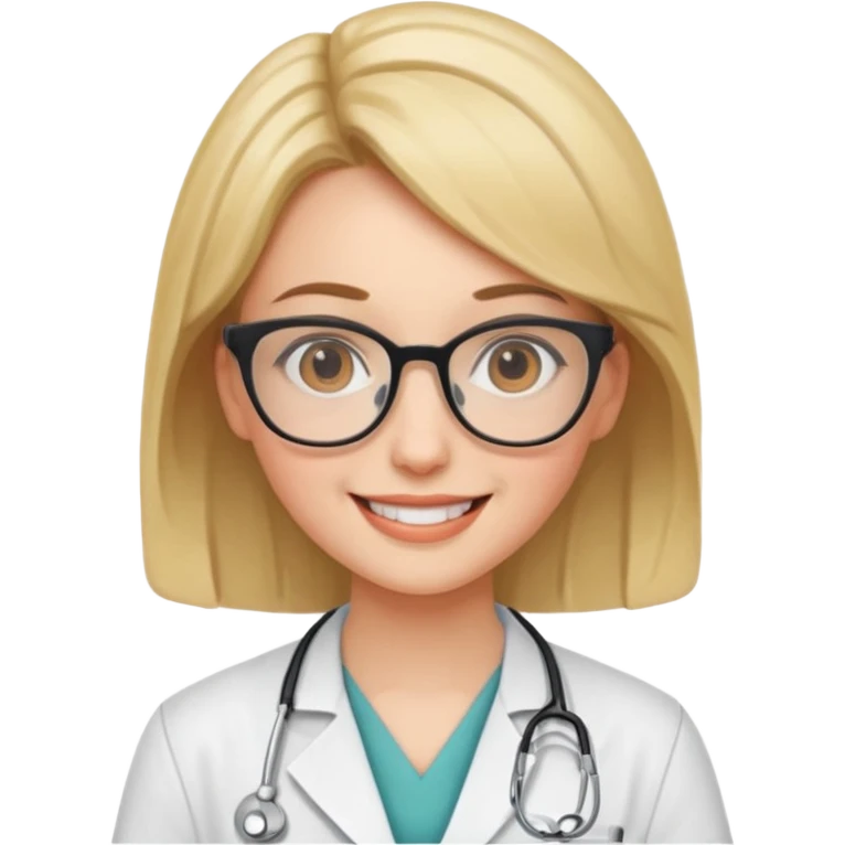 doctor girl with glasses emoji