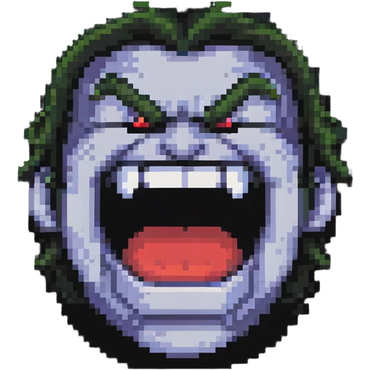 cartoon villain with exaggerated evil laugh emoji