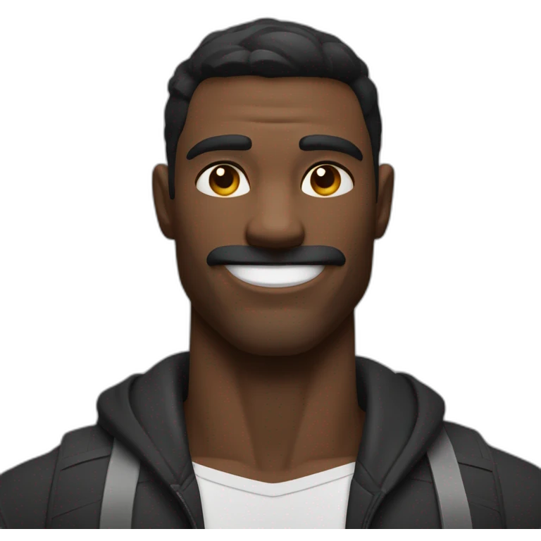 un homme noir musclé avec une tche de mayonaise sur le visage emoji