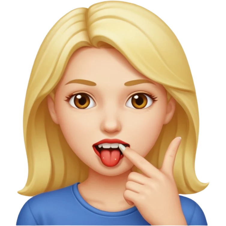 Cara mordiendo dedo emoji