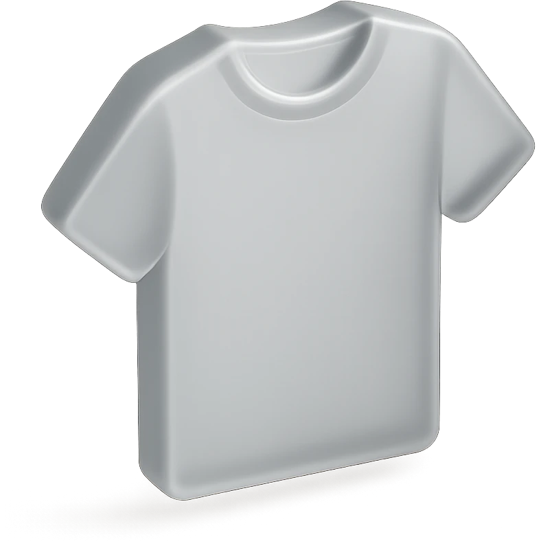grey t-shirt icon, soft shadows, subtle 3D effect, no text emoji