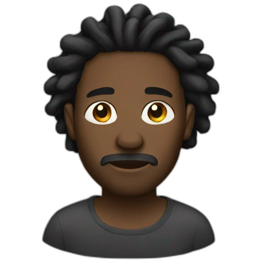 Black man with dread emoji