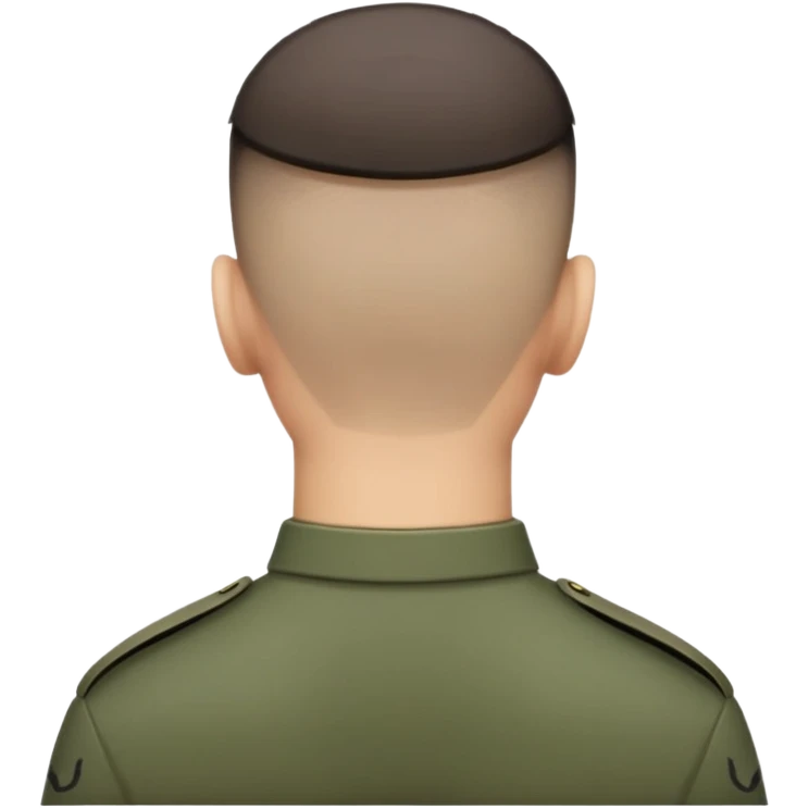 back of a soldier's head with military haircut, showing short hair and neck emoji