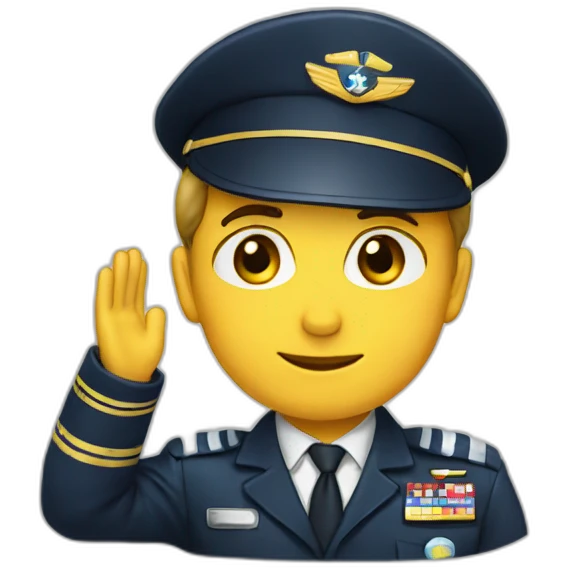 saluting pilot emoji