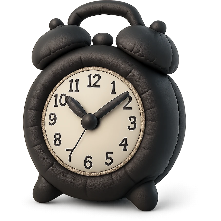 black vintage alarm clock emoji
