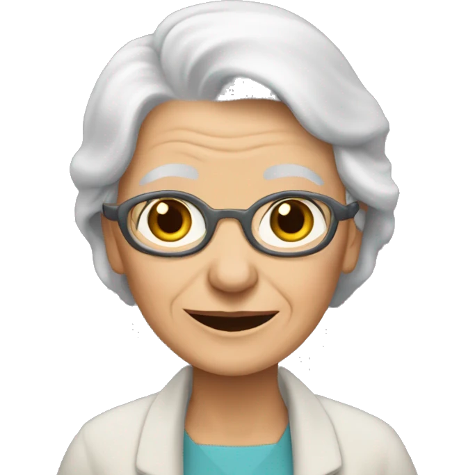 an elderly woman in the middle plan emoji
