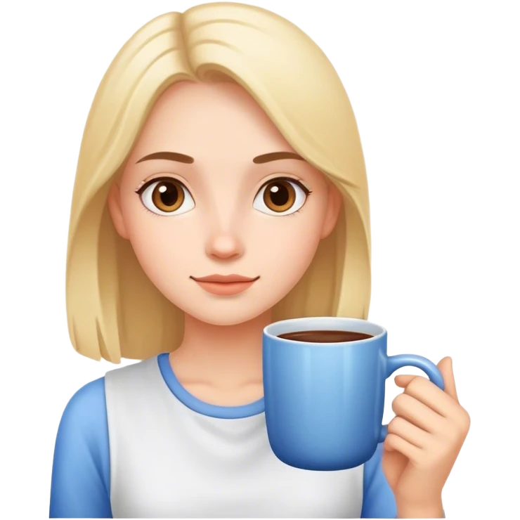 clean girl with a mug emoji