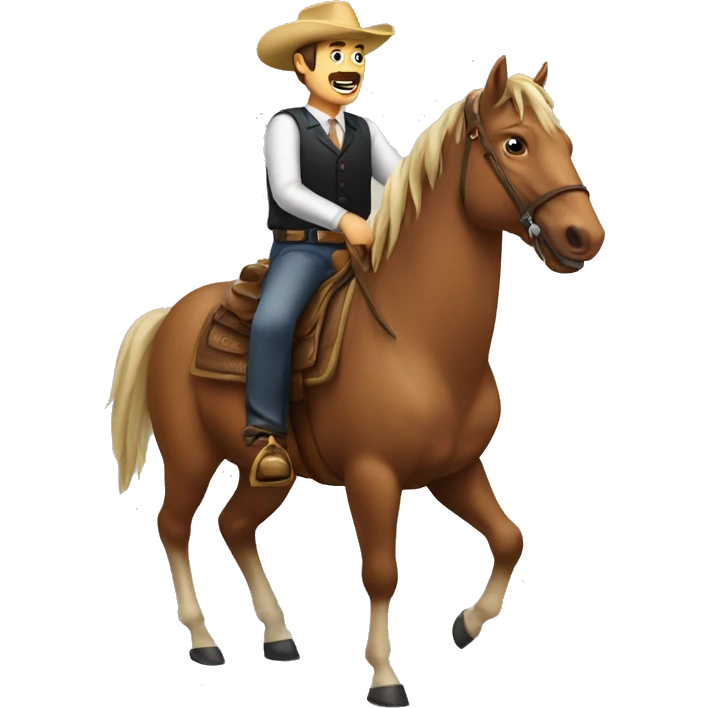 Hombre arriba de un caballo con un mate  emoji