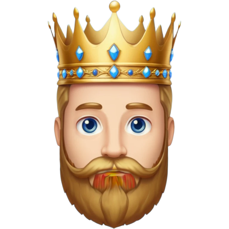 Bearded King, King with golden beard and ornate crown. emoji
