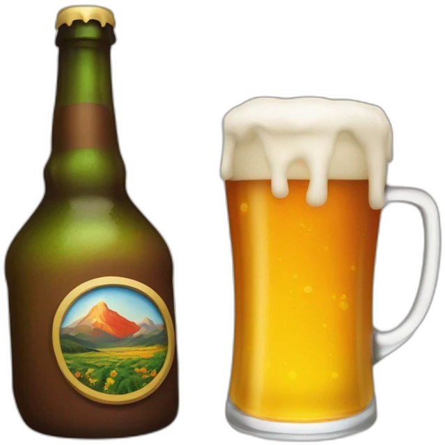 Dracaufeu buvant une bière emoji