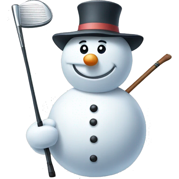 snowman with golf club emoji