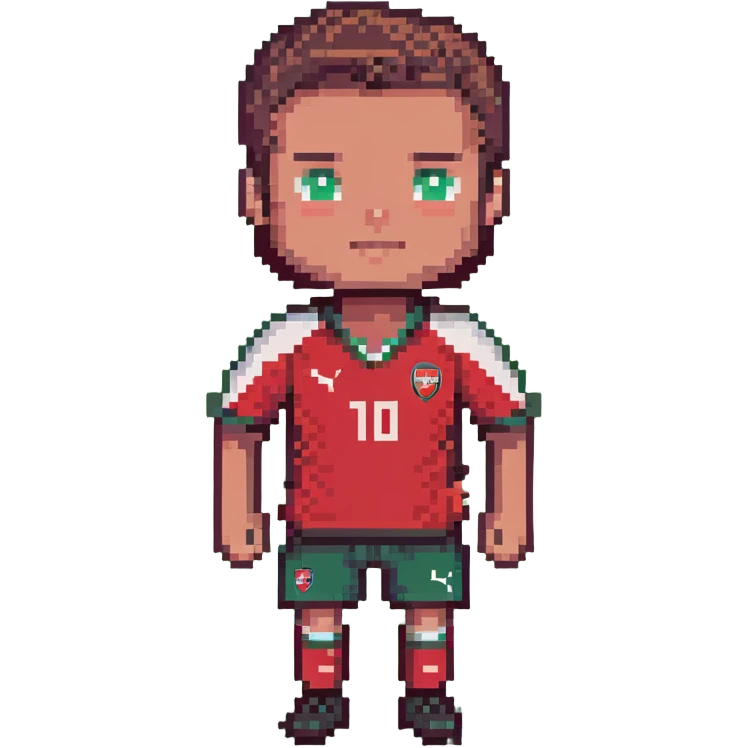Soccer player in Arsenal red jersey emoji