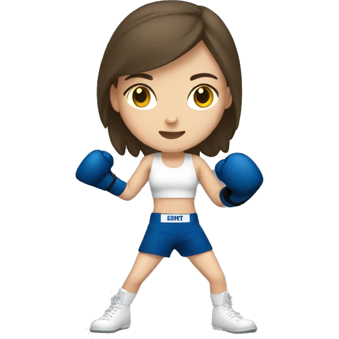white brunette girl boxing emoji