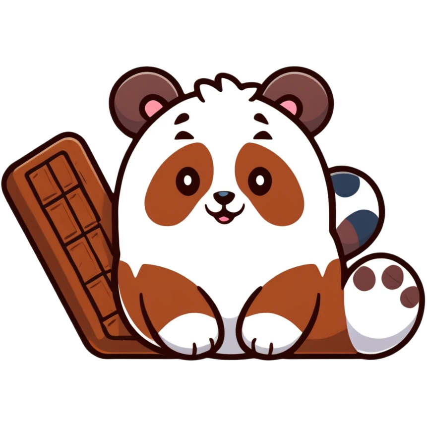 Cute chocolate biscuit with panda face design on top, filled with chocolate inside, like Hello Panda cookie emoji