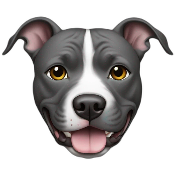 Pitbull-gris-oscuro-feliz emoji