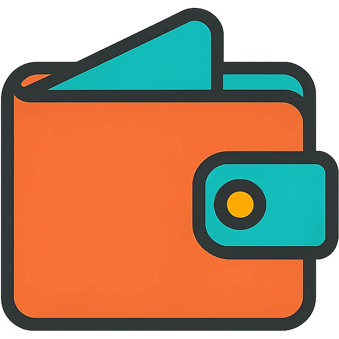 wallet, modern icon style, simple and clear, suitable for app UI emoji