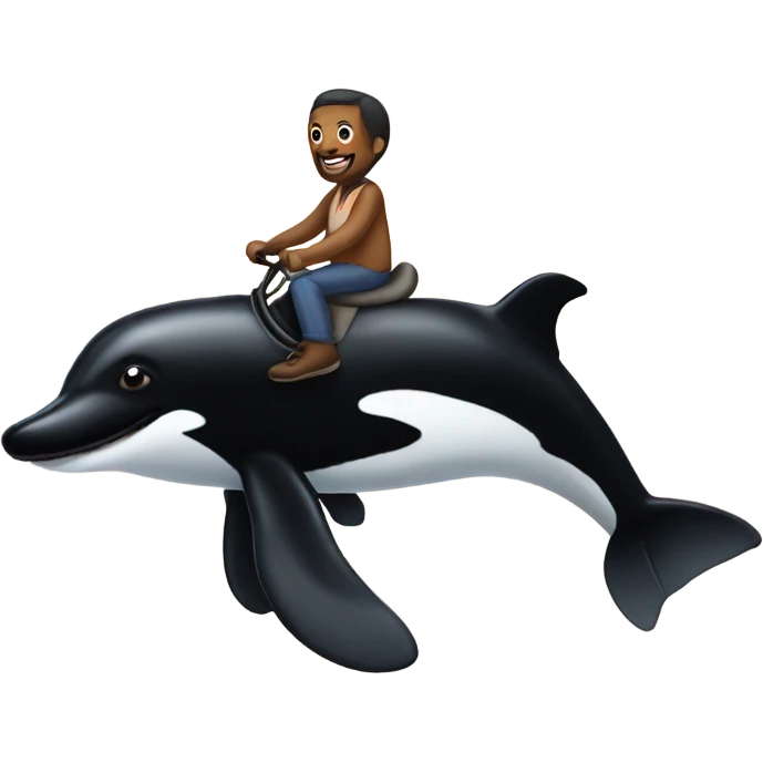 wiener dog riding an orca  emoji