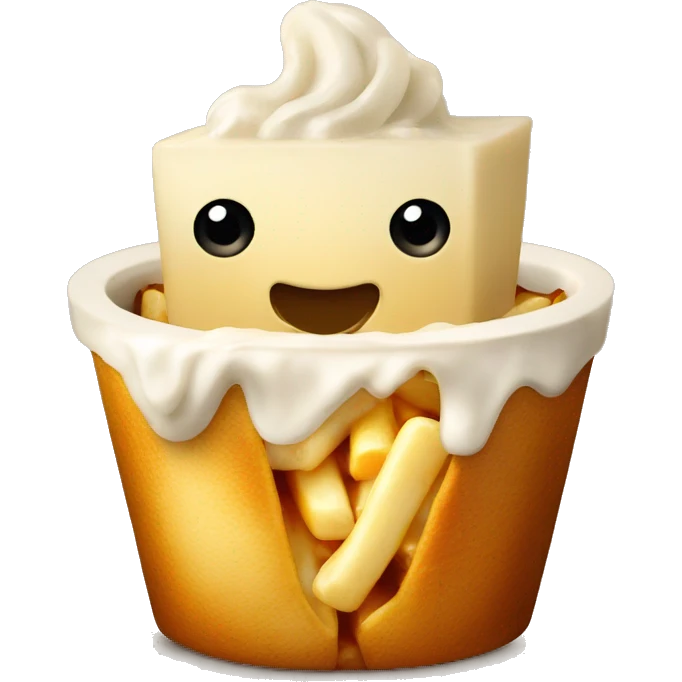 Poutine qui mange une poutine emoji