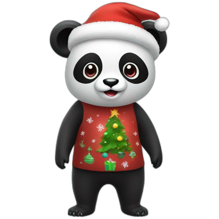 christmas panda in vr headset full body emoji