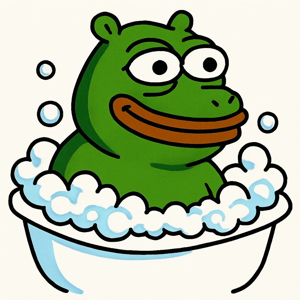happy hippo with bubbles in bathtub emoji