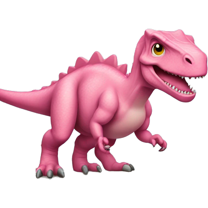 Un dinosaurio rosa emoji