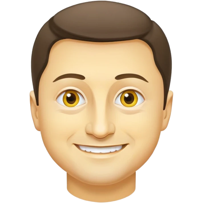 vladimir zelensky round yellow face minimal details friendly smile emoji