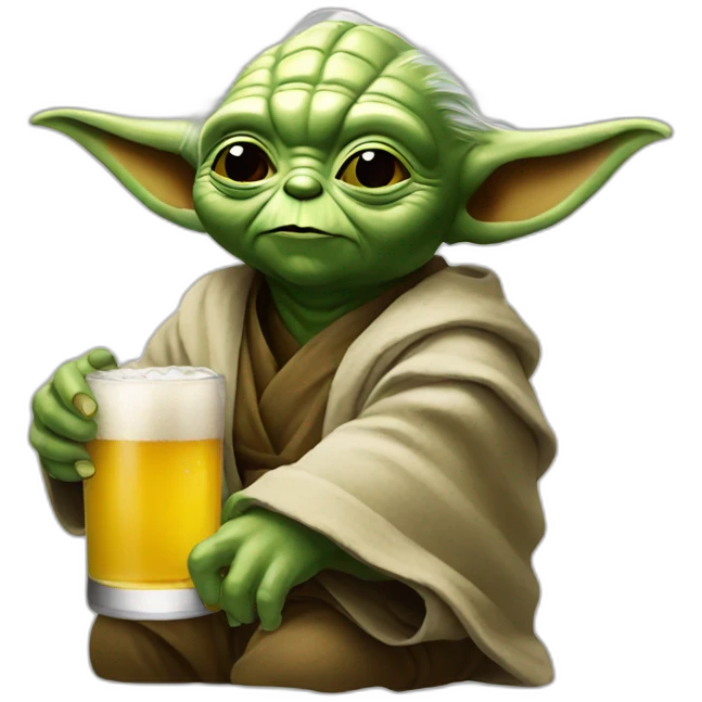 Yoda drink beer emoji