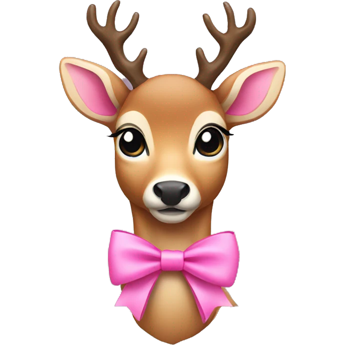 Deer with pink bow emoji