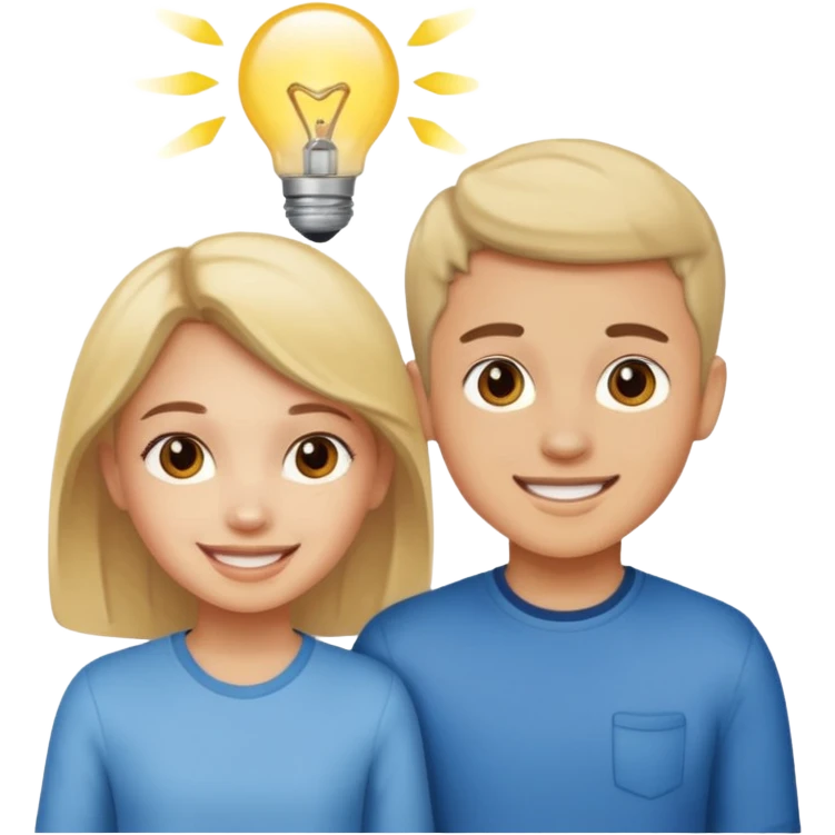 girl with boys smiling emoji