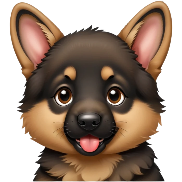 a german shepherd puppy with its tongue out emoji