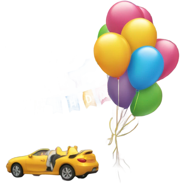 Make a sign Happy 83rd Birthday!     In the background and on a table With cake,balloons, wine glasses,cookies, ice cream emoji