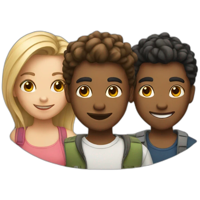 3 group of friends  emoji