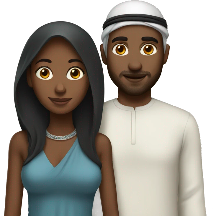 Black girl with Arab husband  emoji