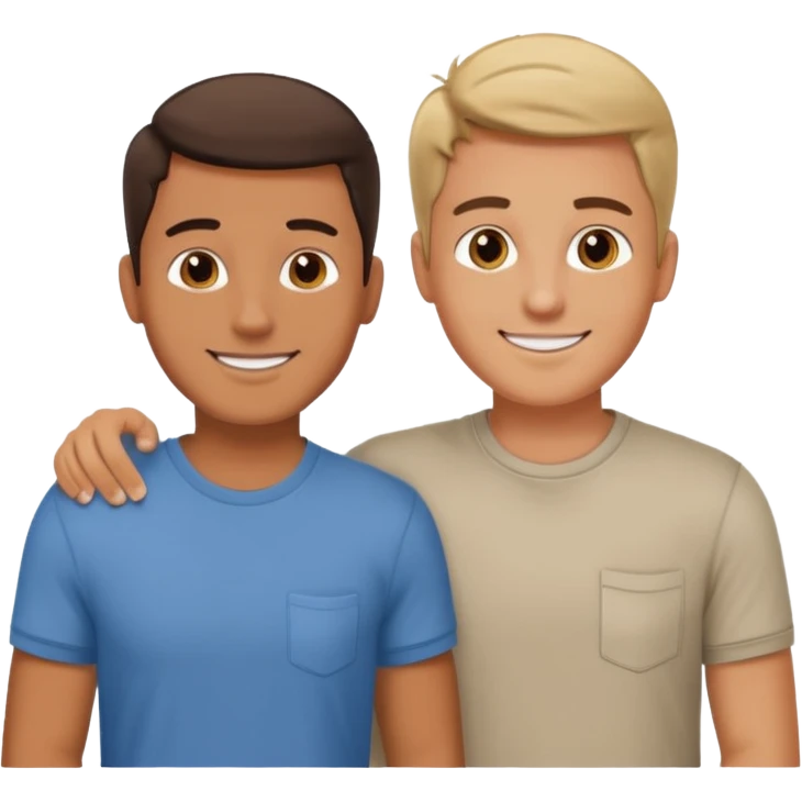 dos amigos hombres que comparten alquiler atrás en casa emoji