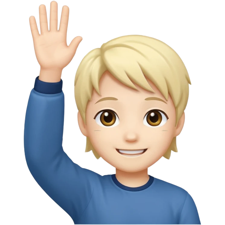 A chibi anime character waving emoji