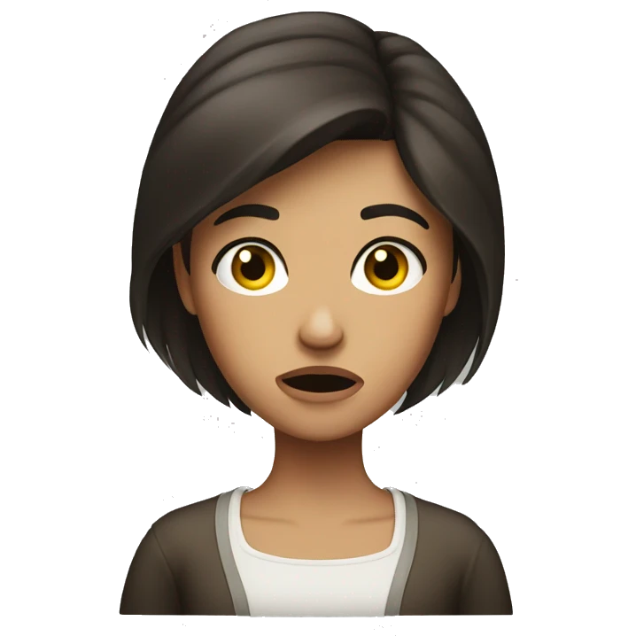 annoyed brunette girl emoji