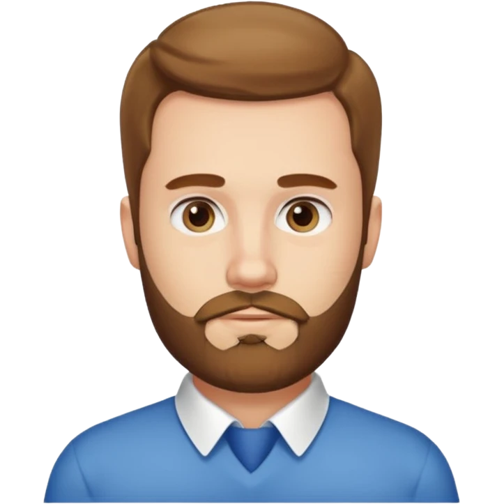 A white guy with coolers and white collar t shirt and the beard for him is at the chin area only emoji