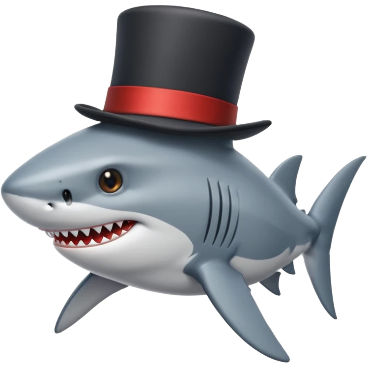Shark with a top hat nafw emoji