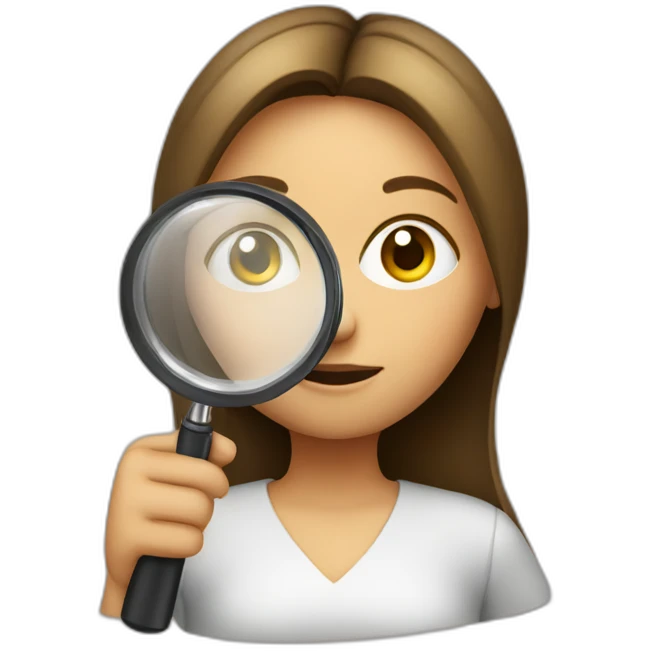 girl with a magnifying glass emoji